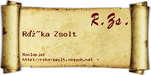 Róka Zsolt névjegykártya